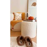 Beylerbeyi Handmade Kırık Beyaz Welsoft Kumaş Silindir Dekoratif Pufidik Puf Bench