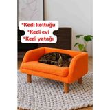 Beylerbeyi Kedi Yatağı, Kedi Evi, Kedi Koltuğu - Turuncu