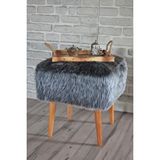 BEYLERBEYİ Praga Kare Puf Antrasit Peluş Antrasit