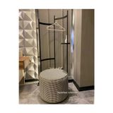 BEYLERBEYİ Puf ,kaz Ayağı Düz Kumaş ,makyaj Pufu Puf Sandalye Ayak Uzatma Pufu 45 Cm Yükseklik 38 Çap