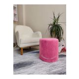 BEYLERBEYİ Puf , pembe peluş ,makyaj Pufu Puf Sandalye Ayak Uzatma Pufu 45 Cm Yükseklik
