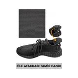 Beylini 1 Adet Ayakkabı Tamir File Kendinden Yapışkanlı Onarım Bandı Kare Delik Onarım Yaması Spor Ayakkabı Siyah