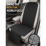 Beylini 2 Adet Oto Ön Koltuk Minderi Koltuk Kılıfı Cepli Lastikli Su Geçirmez Yıkanabilir Kapitone Kumaş Terletmez Universal Çocuk Kedi Köpek Kir Önleyici Kaymaz Set - Siyah