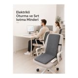 BEYLİNİ 220V Elektrikli Sırt Destekli Minder Isıtıcı Termostatlı Kumandalı Ofis Büro Bahçe Ev Koltuk Sandalye El Ayak Sırt Isıtma Minderi 5 Kademeli 35X90 CM