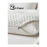 Beylini 2'Li Yastık Alezi Sıvı Geçirmez Kapitone Fermuarlı Yıkanabilir Antialerjik Yastık Koruyucu 50X70 Cm