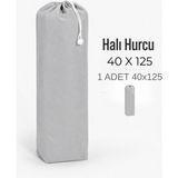 Beylini 40X125 Halı Hurcu Yolluk Sığar Lastikli Nefes Alabilir Kokmaz Tela Lastikli Halı Kılıfı Poşeti Ambalajı Taşınma Çantası Yorgan Çamaşır Yastık Saklama Torbası Gri Renk - 1 Adet