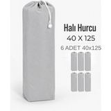 Beylini 40X125 Halı Hurcu Yolluk Sığar Lastikli Nefes Alabilir Kokmaz Tela Lastikli Halı Kılıfı Poşeti Ambalajı Taşınma Çantası Yorgan Çamaşır Yastık Saklama Torbası Gri Renk - 6 Adet