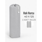 Beylini 40x125 Halı Hurcu Yolluk Sığar Lastikli Nefes Alabilir Kokmaz Tela Lastikli Halı Kılıfı Poşeti Ambalajı Taşınma Çantası Yorgan Çamaşır Yastık Saklama Torbası Gri Renk, Gri, 2 Adet
