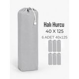 Beylini 40x125 Halı Hurcu Yolluk Sığar Lastikli Nefes Alabilir Kokmaz Tela Lastikli Halı Kılıfı Poşeti Ambalajı Taşınma Çantası Yorgan Çamaşır Yastık Saklama Torbası Gri Renk, Gri, 6 Adet