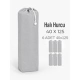 Beylini 40x125 Halı Hurcu Yolluk Sığar Lastikli Nefes Alabilir Kokmaz Tela Lastikli Halı Kılıfı Poşeti Ambalajı Taşınma Çantası Yorgan Çamaşır Yastık Saklama Torbası Gri Renk, Gri, 6 Adet