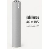 Beylini 40X185 Halı Hurcu 4m2 Sığar Lastikli Nefes Alabilir Kokmaz Tela Lastikli Halı Kılıfı Poşeti Ambalajı Taşınma Çantası Yorgan Çamaşır Yastık Saklama Torbası Gri Renk - 1 Adet