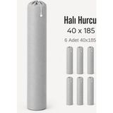 Beylini 40X185 Halı Hurcu 4m2 Sığar Lastikli Nefes Alabilir Kokmaz Tela Lastikli Halı Kılıfı Poşeti Ambalajı Taşınma Çantası Yorgan Çamaşır Yastık Saklama Torbası Gri Renk - 6 Adet