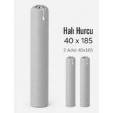 Beylini 40x185 Halı Hurcu Yolluk Sığar Lastikli Nefes Alabilir Kokmaz Tela Lastikli Halı Kılıfı Poşeti Ambalajı Taşınma Çantası Yorgan Çamaşır Yastık Saklama Torbası Gri Renk, Gri, 2 Adet
