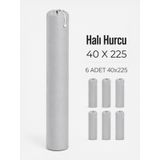 Beylini 40x225 Halı Hurcu Yolluk Sığar Lastikli Nefes Alabilir Kokmaz Tela Lastikli Halı Kılıfı Poşeti Ambalajı Taşınma Çantası Yorgan Çamaşır Yastık Saklama Torbası Gri Renk, Gri, 6 Adet