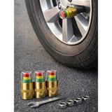 Beylini 4'lü Lastik Basınç Ölçerli Sibop Bisiklet Araba Motosiklet Tekerlek Hava Ölçer 2.4 Ba