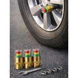 BEYLİNİ 4'lü Lastik Basınç Ölçerli Sibop Bisiklet Araba Motosiklet Tekerlek Hava Ölçer 2.4 Bar 35 PSI Set