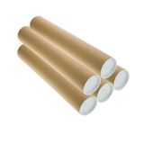 BEYLİNİ 5 ADET Postüp Kapaklı Silindir Kutu Karton Rulo Gönderi Poster Afiş Harita Tüpü Gönderi Kutuları (45 Cm)