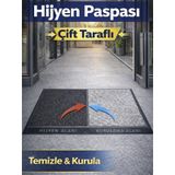 Beylini Çift Taraflı Dezenfektan Hijyen Paspası Kapı Ev Ofis Giriş Kıvırcık Paspas Kurulama Kaydırmaz 40X80 Cm