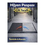 BEYLİNİ Çift Taraflı Dezenfektan Hijyen Paspası Kapı Ev Ofis Giriş Kıvırcık Paspas Kurulama Kaydırmaz