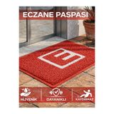 BEYLİNİ Eczane Önü Paspası E Logolu İşyeri Girişi Eczane ve Mağaza Girişi Kapı Önü Kıvırcık Hijyen Halısı 60 x 80 CM