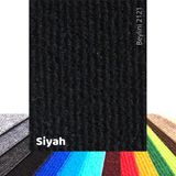 Beylini Halıfleks Zemin Yer Kaplama 3 mm Kalınlığında Rip Halı Duvardan Duvara Halıflex Organizasyon Davet - Siyah - 100 x 800 cm