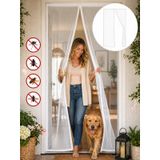 Beylini Hazır Mıknatıslı Kapı Sinekliği 60x210 CM Hediye Cırt Bantlı Sinek Önleyici Kapı Bahçe Pencere Sinek Kovucu Sineklik Perdesi Tak Çıkar Hazır Siyah (Beyaz)