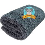 Beylini Kedi Köpek Battaniyesi Premium Peluş Evcil Hayvan Uyku Battaniyesi Yıkanabilir Gri - 80 x 100 cm