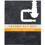 Beylini Lavabo Altı Matı Sıvı Geçirmez Kaymaz Taban Evye Dolap Paspası 60X76 cm