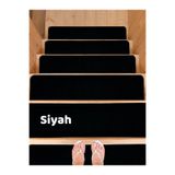 BEYLİNİ Merdiven Halısı Basamak Halısı Keçe Kaymaz Taban Yapışkanlı Halıfleks Siyah 1li 20x75 Cm