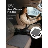 Beylini Omak 12V Araç Isıtıcı Minder 30X45 Cm Termostatlı Çakmaklık Girişli Tak Çalıştır Otomobil Koltuk Isıtma Minderi 30X45 Cm