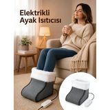 Beylini Omak 220V Elektrikli Ayak Isıtıcı Minder 5 Kademeli Kumandalı Ev Ofis Büro Bölgesel Isıtma Ayak Isıtma Pedi Gri Renk