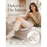 Beylini Omak 220V Elektrikli Giyilebilir Diz Isıtıcı Medikal Minder Ev Ofis Bölgesel Isıtma Dizliği Dijital Krem Renk 50X53 cm