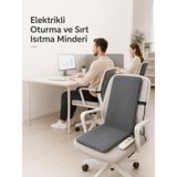 Beylini Omak 220V Elektrikli Sırt Destekli Minder Isıtıcı Termostatlı Kumandalı Ofis Büro Bahçe Ev Koltuk Sandalye El Ayak Sırt Isıtma Minderi 5 Kademeli 35X90 Cm