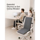 Beylini Omak 220V Elektrikli Sırt Destekli Minder Isıtıcı Termostatlı Kumandalı Ofis Büro Bahçe Ev Koltuk Sandalye El Ayak Sırt Isıtma Minderi 5 Kademeli 35X90 Cm