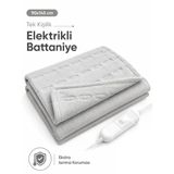 Beylini Omak Tek Kişilik Elektrikli Battaniye Tam Güvenlikli Dayanıklı Çift Kademeli Termostatlı Elektrikli Yatak Isıtıcı 90X145 Cm