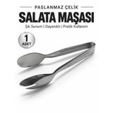 BEYLİNİ Paslanmaz Çelik Salata Maşası Kaşık Çatal Uçlu Servis Maşası Sunum Maşası Açık Büfe Mutfak Maşası