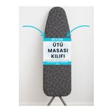 BEYLİNİ Ütü Masası Kılıfı Örtüsü Bezi, Keçeli,süngerli, Ipli Yanmaz Ayarlanabilir 50x150 Cm Gri
