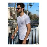Beylinx Giyim Beyaz Ince Süper Yazlık Erkek Flamlı Slim Fit Kesim T-shirt
