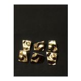 beyna aksesuar Gold Altın Asimetrik Buruşuk Tasarım 44 Boy Metal Düğme Kaban Trençkot Ceket Düğmesi-6lı Paket
