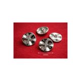 beyna aksesuar Kristal Taşlı Gümüş Kaplamalı Metal Düğme,(Kaban,ceket,yelek,elbise 23 mm)1 paket 4 adet