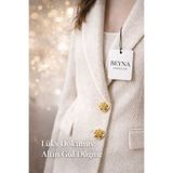 beyna aksesuar Z.A.R.A Moda Gül Büyük Boy Gold Renk Düğme,(Kaban,ceket,yelek,elbise 4 lü düğme 3,5 cm)