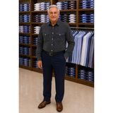 Beyome Erkek %100 Pamuk Uzun Kollu Çift Cepli Kareli Gömlek Rahat Kalıp Büyük Beden S-5xl - 2XL - Antrasit