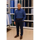 Beyome Erkek %100 Pamuk Uzun Kollu Çift Cepli Kareli Gömlek Rahat Kalıp Büyük Beden S-5xl - 2XL - Lacivert