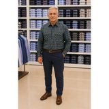 Beyome Erkek %100 Pamuk Uzun Kollu Çift Cepli Kareli Gömlek Rahat Kalıp Büyük Beden S-5xl - 2XL - Yeşil