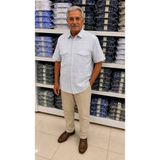 Beyome Erkek Çift Cepli Kısa Kollu Rahat Kalıp Pamuk Gömlek Büyük Beden S-5xl - Gri