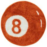 Beyond Deco 8 Top Halı 35" İnç, El Yapımı Tepeli Yuvarlak Estetik Alan Halıları, Kabarık ve Tiki Dekor 8ball Bilardo Tasarımı, Oturma Odası, Yatak Odası, Oyun Odası için Mükemmel Yumuşak Havalı Zemin