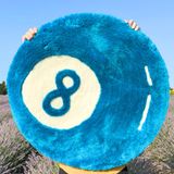 Beyond Deco 8 Top Halı 35" İnç, El Yapımı Tepeli Yuvarlak Estetik Alan Halıları, Kabarık ve Tiki Dekor 8ball Tasarım, Oturma Odası, Yatak Odası, Oyun Odası için Mükemmel Yumuşak Havalı Zemin Halı