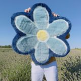 Beyond Deco Çiçek Halısı 88,9 cm, El Yapımı Tepeli Funky Sevimli Halılar Yatak Odası için Estetik İç Mekan Halı, Mutfak, Oturma Odası, Banyo için Mükemmel
