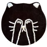 Beyond Deco El Dokuma Tüylü Kedi Parça Halı 88,9 cm, Makinede Yıkanabilir Kabarık Komik Havalı Yumuşak Halı Banyo Oturma Odası Dekorasyonu için, Çocuk oyun odası Dekoru Halı paspası