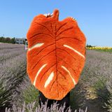 Beyond Deco Monstera Palmiye Yaprağı Halı 47x31 inç, El Yapımı Tepeli Akrilik Kreş Yüksek Havlı Yumuşak Alan Halısı Ev Dekoru Yatak Odası, Oturma Odası, Kaymaz Yıkanabilir Kabarık ve Tiki Banyo